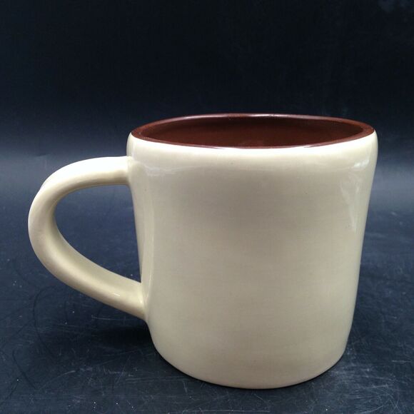Starbucks Daily Cup Coffee Mug 12oz Artisan Look Cream with Brown Interior 2008 - Picture 3 of 8